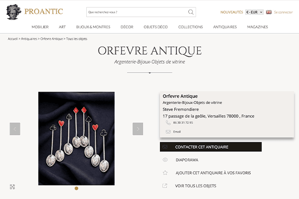 PROANTIQUE pieces argent